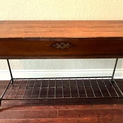 Wooden Entry Table With Storage
