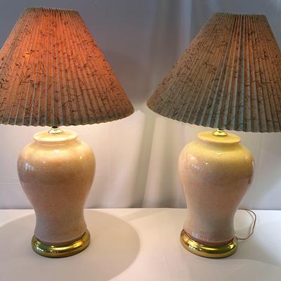 70s-80s Vintage Alsy Pink Marble Lamps