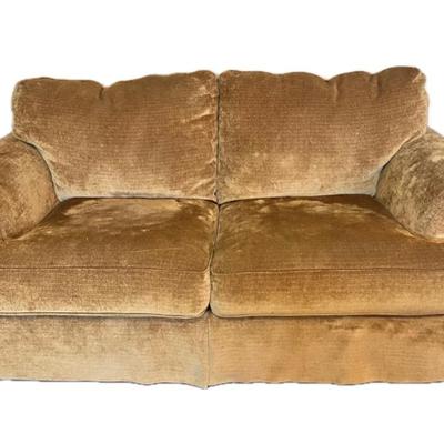 Plush, Taupe And Black Couch