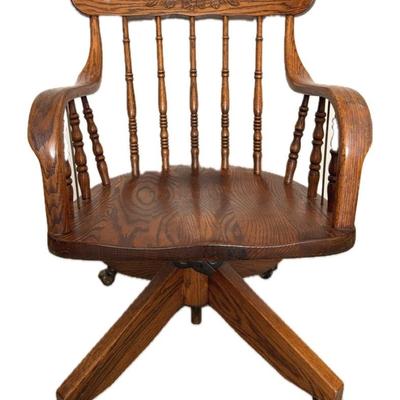 Wooden, swivel with wheels - Office Chair 
