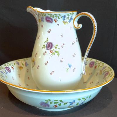 Corona Ware China Wash Bowl And Jug