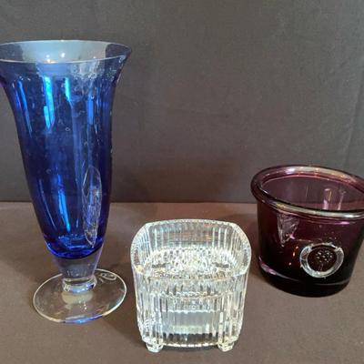 Waterford Crystal Music Box And Dartington Crystal Vase And Bowl