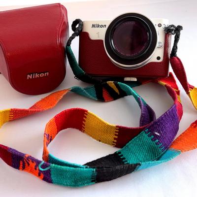 Red Nikon 1 Camera And Case