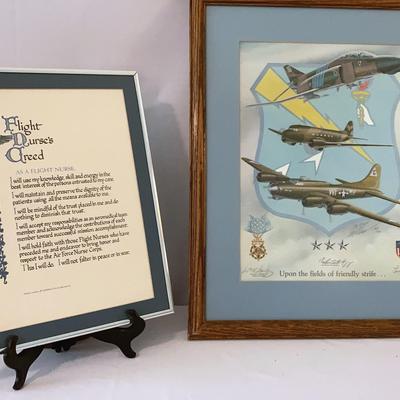 Framed Print Of Iconic Military Aircraft & Framed Flight Nurse’s Creed