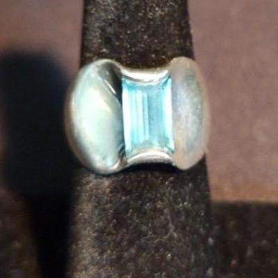 James Avery Retired 925 Sterling Blue Topaz Monaco Ring