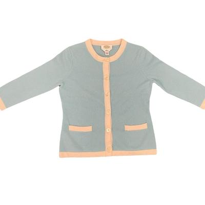 Talbots Petite 3/4L Sleeve Button Up Cashmere Sweater 