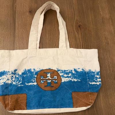 Tory Burch Canvas Shopper Tote Bag 