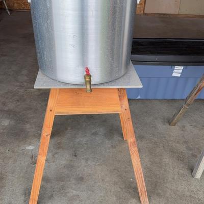 Large Aluminum Stock Pot on Stand #1