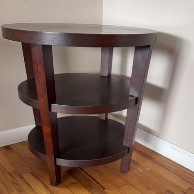 Contemporary Mahogany Finish Tiered Accent Table
