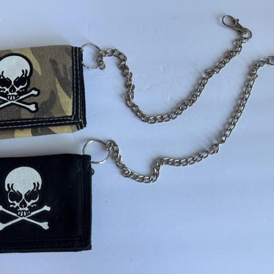 Men's wallets, tri fold with chain