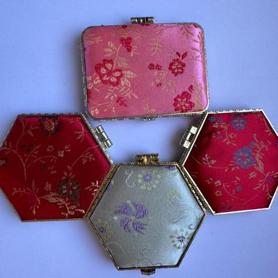 Double-sided compact mirrors (4pcs, floral)