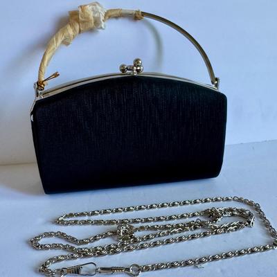 Black/ silver evening bag with strap