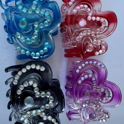 Clear hair claws, 4 pcs in pastel colors (2)