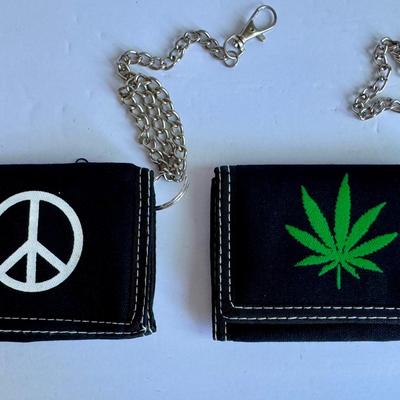 Men's wallets, tri fold with chain