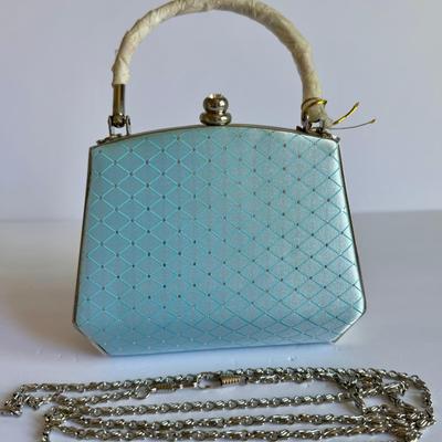Light blue and silver hard case bag 