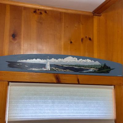 Signed Lighthouse On Wood