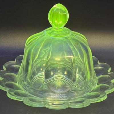 Marked Heisey Colonial Butter Dish With Lid 