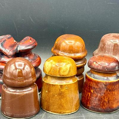 (6) Brown Insulator Caps 
