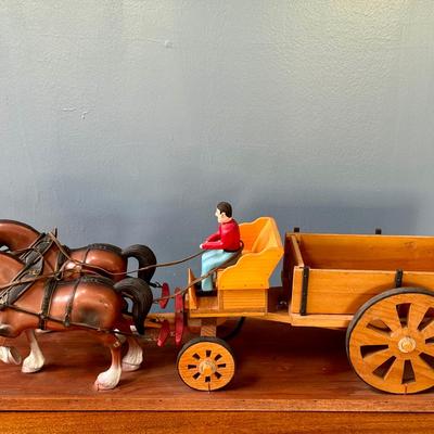 Large Rustic Horse Drawn Carriage 