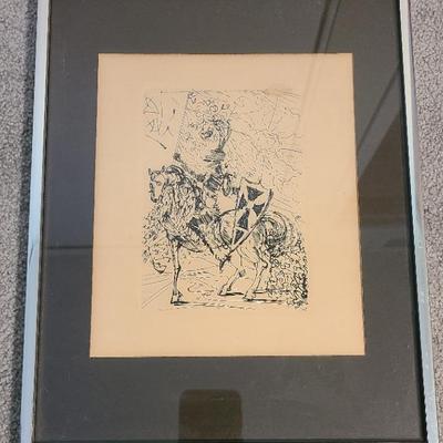 Framed Salvador Dalí Etching – El Cid – 1964 Collector’s Guild Edition