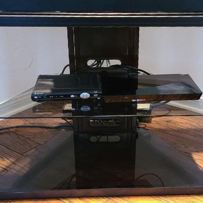 Modern 3 Tier Tempered Glass and Wood Media Stand
