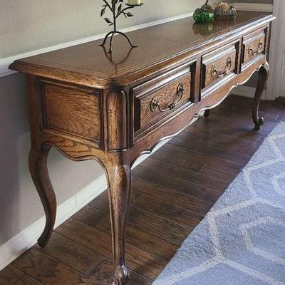 Elegant French Provincial Console Table with Drawers