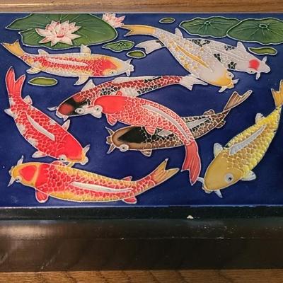 Decorative Enamel Koi Pond Box – Handcrafted Lacquered Keepsake