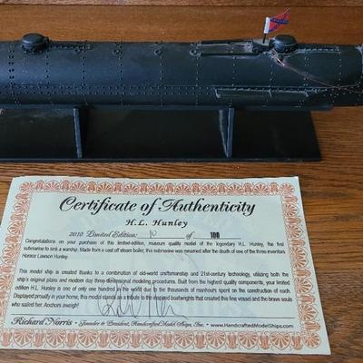 Limited Edition Model of H.L. Hunley Submarine – #10 of 100 with Certificate