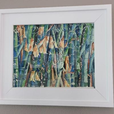 Original "Tropical Bamboo" Painting Signed By Barbara Levering