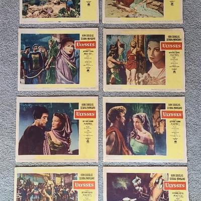 Complete Set of 8 Lobby Cards – Ulysses (1954) – Kirk Douglas & Silvana Mangano