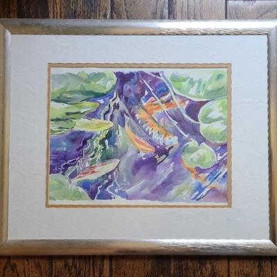 Original "Koi Pond" Painting By Barbara Levering