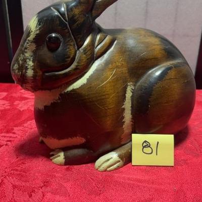 Sale Photo Thumbnail #4: Leo Koppy Hand Carved Wooden Rabbit SIGNED