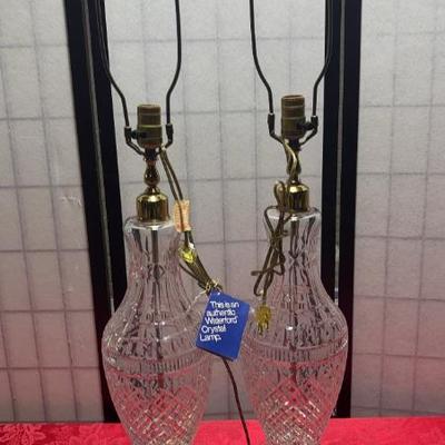 Sale Photo Thumbnail #29: Pair of Waterford lamps