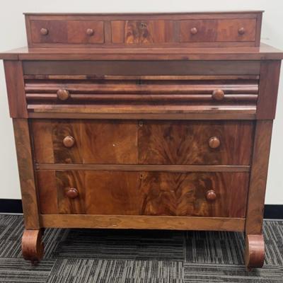 Solid Wood Empire Style Gentleman's Dresser (with Wheels)