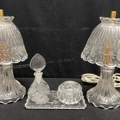 Princess House Romance Lamps And Vanity Set(Lead Crystal)