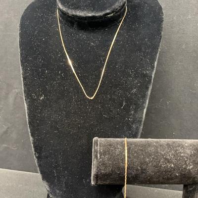 Gold 14K Necklace + Bracelet