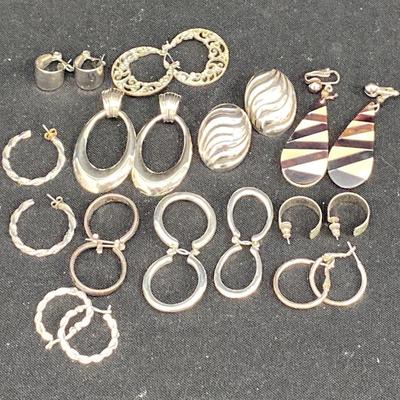 Silvertone Earrings Post + Clip