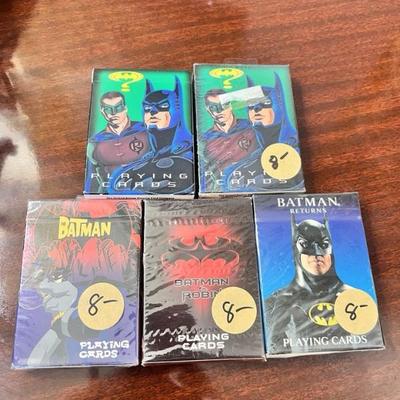 GM2001 Lot of 5 Packs of Vintage 90s Batman Playing Cards, 4 Unopened  $40 - AAA Vintage 9017 Airline HWY New Orleans, LA 70118 Hours...