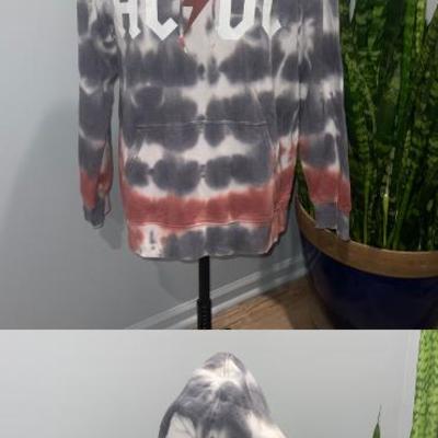 Ac dc 2021 tie dye hoodie sz large