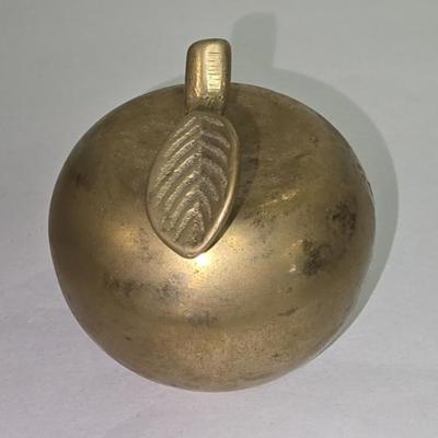 GM8002 Vintage Brass Apple Small bell 3" X 3" $10  - AAA Vintage 9017 Airline HWY New Orleans, LA 70118 Hours 10-4 Monday -...