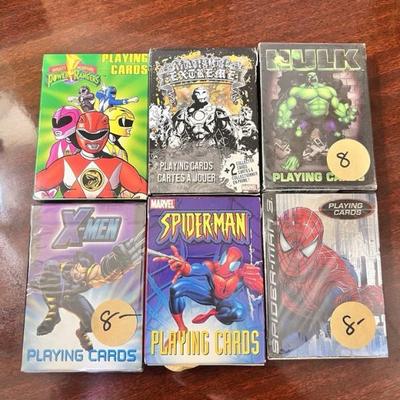 GM2002 Six Packs of Playing cards as is - Xmen - Hulk - Spiderman - Power Rangers $34.99   - AAA Vintage 9017 Airline HWY New Orleans, LA...