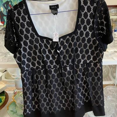 Sale Photo Thumbnail #38: R q.t. women's size l black lace overlay top aaa2613 $20.00   - AAA Vintage 9017 Airline HWY New Orleans, LA 70118 Hours 10-4 Monday - Saturday