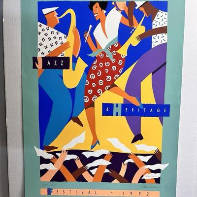 Sale Photo Thumbnail #19: 1992 New Orleans Jazz Heritage Fest Poster 2025 3000 SIGNED NUMBERED BR2412 $624.99   - AAA Vintage 9017 Airline HWY New Orleans, LA 70118 Hours 10-4 Monday - Saturday