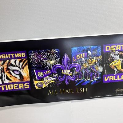 Micheal hunt 2012 all hail lsu signed lithograph 15x34 br2418 99.99   - AAA Vintage 9017 Airline HWY New Orleans, LA 70118 Hours 10-4...