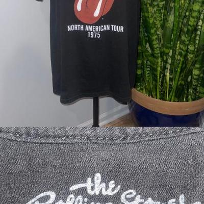 The rolling stones north american tour 1975 black tee sz large