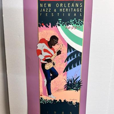 Sale Photo Thumbnail #18: 1985 NEW ORLEANS JAZZ HERITAGE FEST POSTER SIGNED NUMBERED TORN AT THE TOP BR2416 $400.00   - AAA Vintage 9017 Airline HWY New Orleans, LA 70118 Hours 10-4 Monday - Saturday