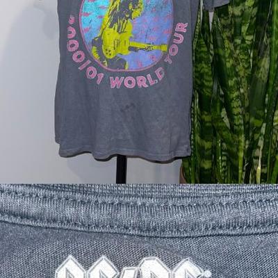 Ac dc 2023 2000 01 world tour grey women s tee sz xxl