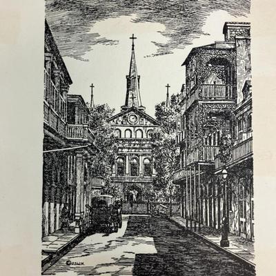 Sale Photo Thumbnail #5: Old New Orleans  Rear of St. Louis Cathedral by Eugene Loving AAA2662 $124.99  AAA Vintage Shop 9017 Airline HWY New Orleans LA 70118 By Appointment 10-4 M-S
