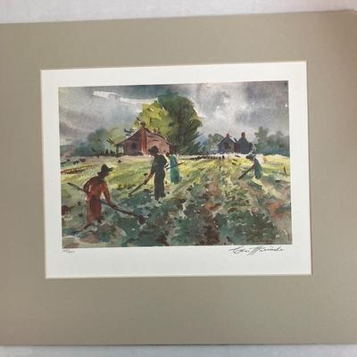 Sale Photo Thumbnail #2: Tending to the Vegetable Garden Signed & 148 200 C. Reinike Matted Print AAA2653 $350.00  AAA Vintage Shop 9017 Airline HWY New Orleans LA 70118 By Appointment 10-4 M-S
