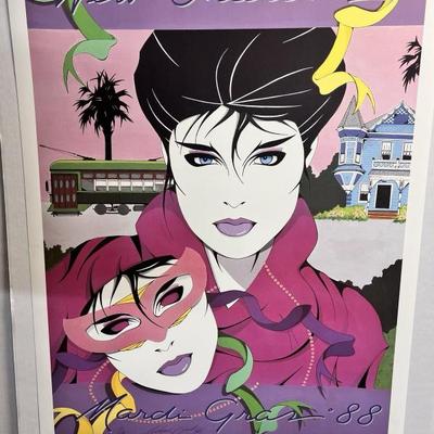 VINTAGE NEW ORLEANS MARDI GRAS LITHOGRAPH 1988 SIGNED BY Micheal Hunts BR2426 $99.99  - AAA Vintage 9017 Airline HWY New Orleans, LA...